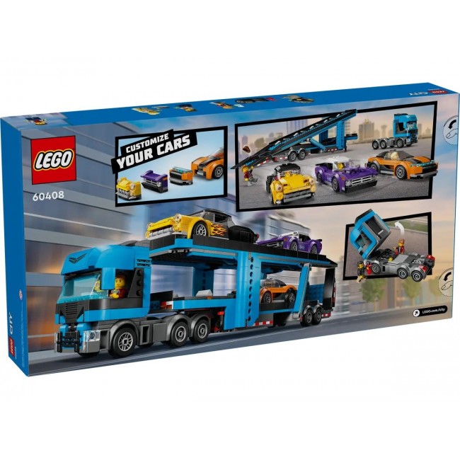 LEGO CITY 60408 Car Transporter Truck with Sports Cars