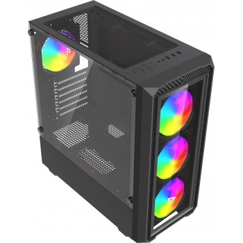 Savio Noctis Glass RGB Cube Black