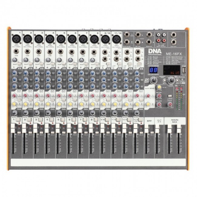DNA ME-16FX audio mixer 16 channels USB Bluetooth