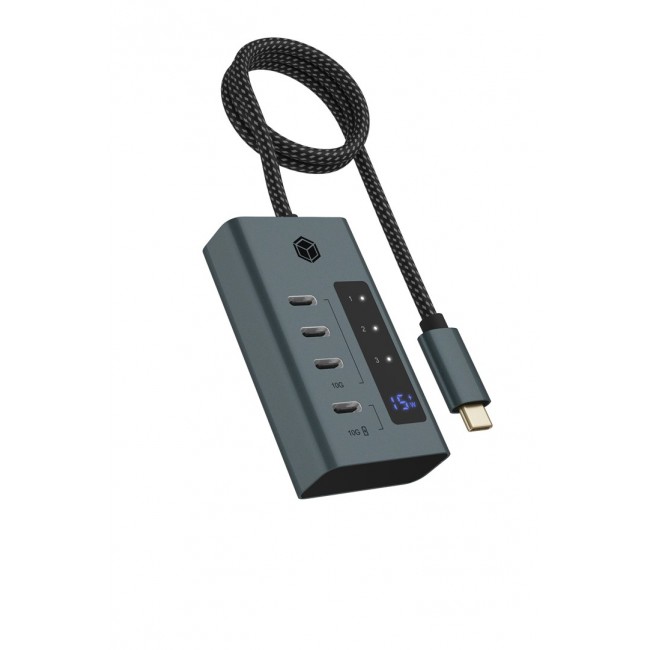 ICY BOX IB-HUB1454-C31 USB 3.2 Gen 1 (3.1 Gen 1) Type-C 10000 Mbit/s Blue, Grey