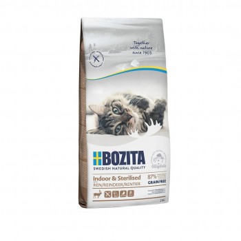BOZITA Indoor & Sterilised Grain Free Reindeer dry cat food 2kg