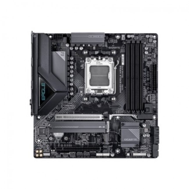 GIGABYTE B850M EAGLE WIFI6E Motherboard - AMD Ryzen 9000 Series CPUs, 8+2+2 Phases Digital VRM, up to 8200MHz DDR5 (OC), 1xPCIe 5.0 + 1xPCIe 4.0 M.2, WIFI 6E, 2.5 GbE LAN, USB 3.2 Gen 2