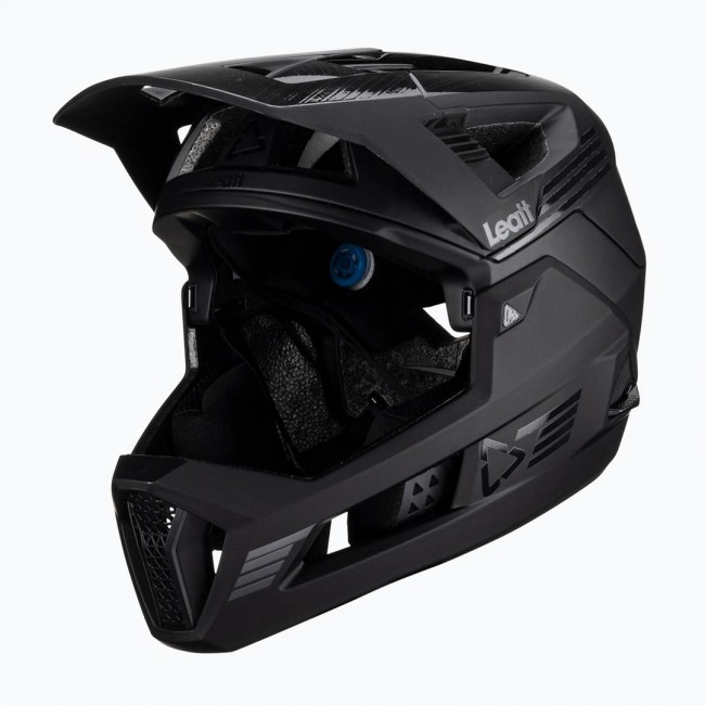 LEATT MTB Enduro 4.0 V23 bicycle helmet with removable chin bar, size L, black