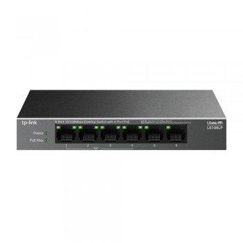 TP-Link LiteWave LS106LP network switch Unmanaged Fast Ethernet (10/100) Power over Ethernet (PoE) Black