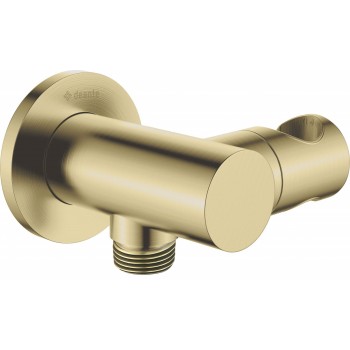 Round angled connector with handset holder