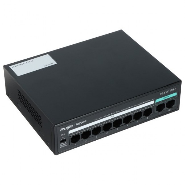 Ruijie Networks RG-ES110FG-P network switch Unmanaged L2 Fast Ethernet (10/100) Power over Ethernet (PoE) Ruijie Networks RG-ES110FG-P network switch Unmanaged L2 Fast Ethernet (10/100) Power over Ethernet (PoE)