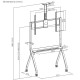 Maclean TV stand / cart, camera shelf, on casters, 55-100