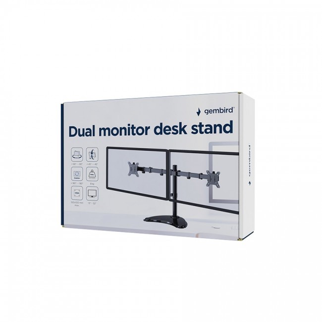Gembird MS-D2ST-02 Monitor desk stand (rotate, tilt, swivel), 13 -32 , black Gembird MS-D2ST-02 Monitor desk stand (rotate, tilt, swivel), 13 -32 , black