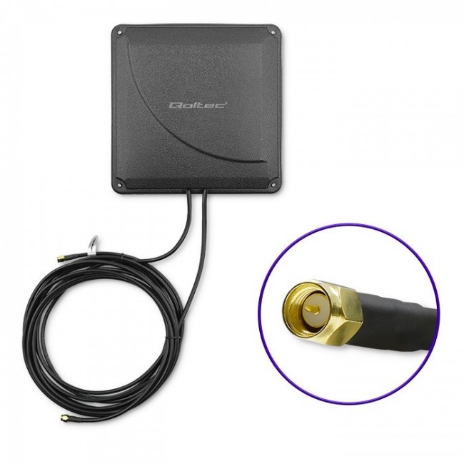 Qoltec 4G LTE DUAL MIMO booster antenna | 35 dBi | 50W | 2x SMA male