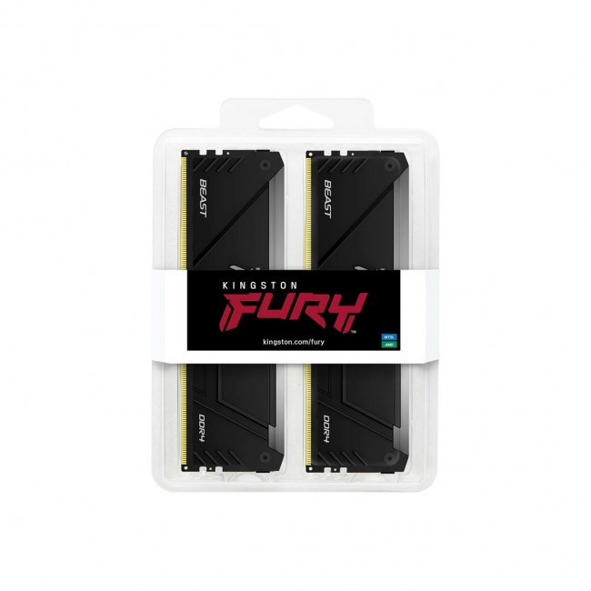 Kingston Technology FURY Beast 32GB 3200MT/s DDR4 CL16 DIMM (Kit of 2) RGB Kingston Technology FURY Beast 32GB 3200MT/s DDR4 CL16 DIMM (Kit of 2) RGB