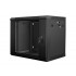 Lanberg 19'' wall-mounted installation cabinet 9U 600x450mm black (glass door)