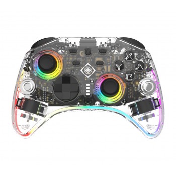 Deltaco Gaming GAM-198-T Gaming Controller Transparent Bluetooth/USB Gamepad Nintendo Switch, Nintendo Switch 2, Nintendo Switch OLED, Android, PC