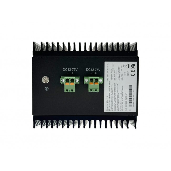 LevelOne 20-Port L2 Plus Managed Industrial Switch, 8 x 1GbE RJ45, 8 x 1GbE SFP, 4 x 1/2.5GbE SFP, DIN-Rail, -40 C to 80 C