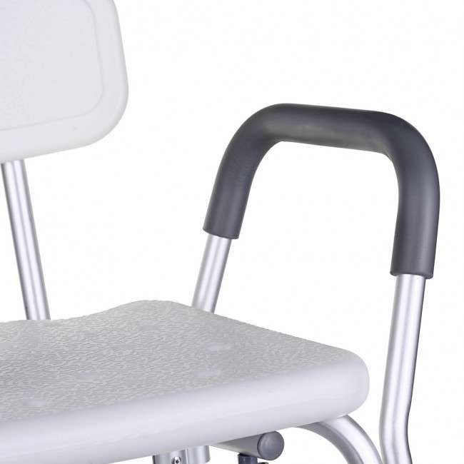 Shower stool with backrest and handles Shower stool with backrest and handles