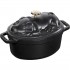 STAUB SPECIAL COCOTTE Cast iron pot oval pig 1 ltr, black