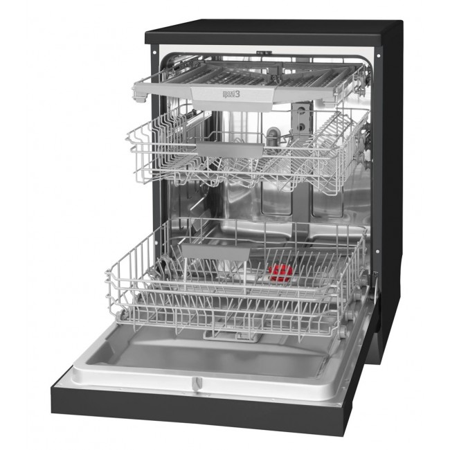 Amica DFM66B8EOqBH 60 cm freestanding dishwasher, black