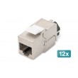 Digitus CAT 6A Keystone module, shielded with intelligent cable manager - 12 pcs.