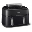 Philips 5000 series NA551/00 fryer Double 9 L Stand-alone 2750 W Hot air fryer Black, Silver