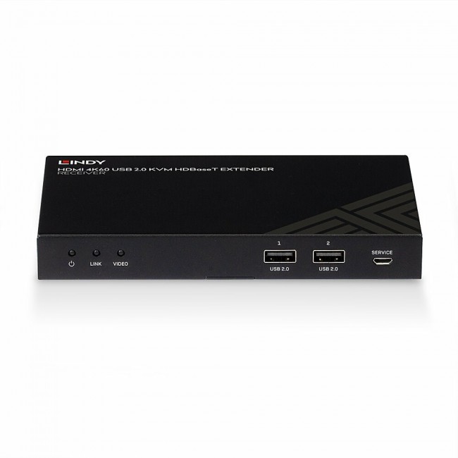 Lindy 150m Cat.6 HDMI 4K60, IR, RS-232 & Audio HDBaseT KVM Extender, Receiver