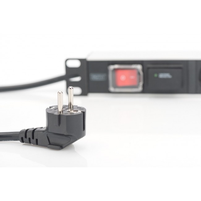 Digitus aluminum outlet strip with switch, 7 safety outlets, 2 m supply with surge protection Digitus aluminum outlet strip with switch, 7 safety outlets, 2 m supply with surge protection