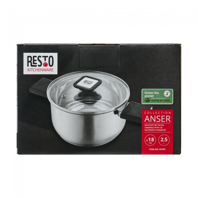Resto Kitchenware Anser 2.5 L Round Black, Stainless steel Resto Kitchenware Anser 2.5 L Round Black, Stainless steel