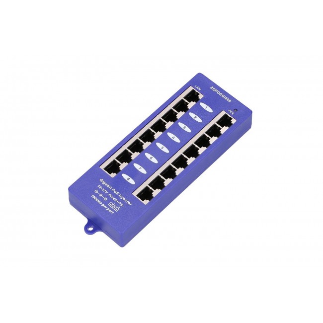 Extralink Gigabit PoE Injector 8 Port 8x 1000Mb/s RJ45, Mode B Extralink Gigabit PoE Injector 8 Port 8x 1000Mb/s RJ45, Mode B
