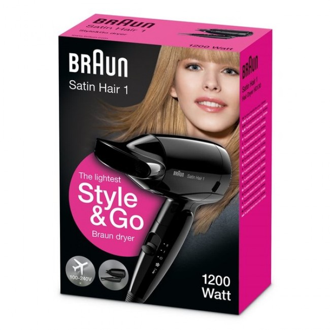 Braun HD130 hair dryer 1200 W Black