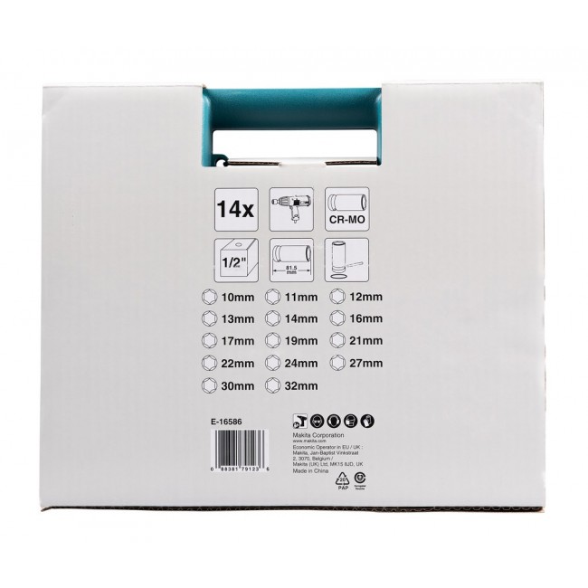 Makita E-16586 impact socket Impact socket set Black, Green Makita E-16586 impact socket Impact socket set Black, Green