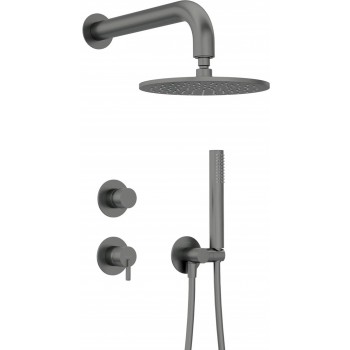 Concealed shower set with overhead shower