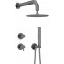Concealed shower set with overhead shower