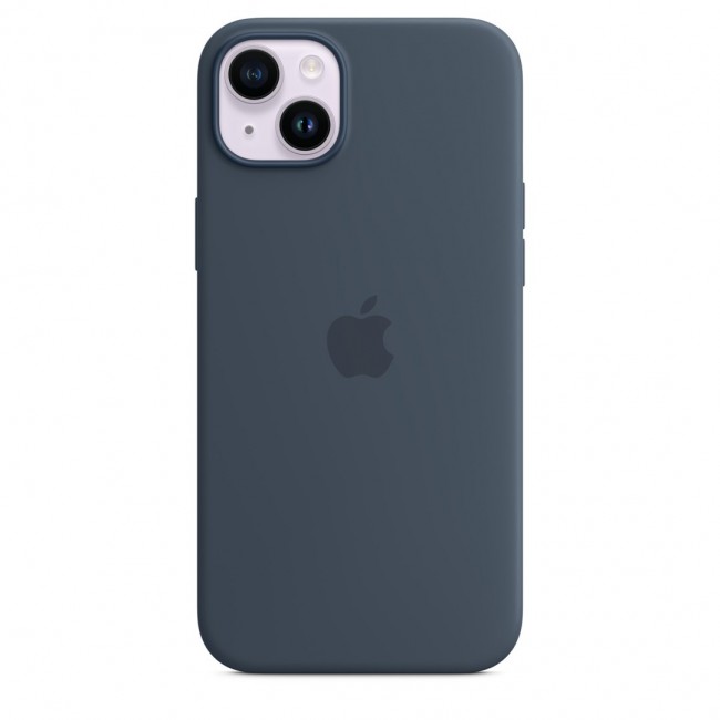 Apple iPhone 14 Plus Silicone Case with MagSafe - Storm Blue Apple iPhone 14 Plus Silicone Case with MagSafe - Storm Blue