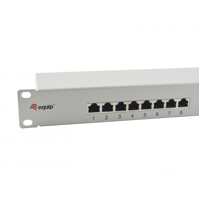 Equip 16-Port Cat.6 Shielded Patch Panel, Light Grey Equip 16-Port Cat.6 Shielded Patch Panel, Light Grey