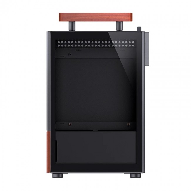 Jonsbo T6 PC Case, Mini-Tower, Mini-ITX, Tempered Glass, Wood, black