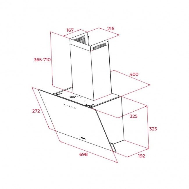 Teka DVN 74030 TTC Wall-mounted White 460 m3/h C