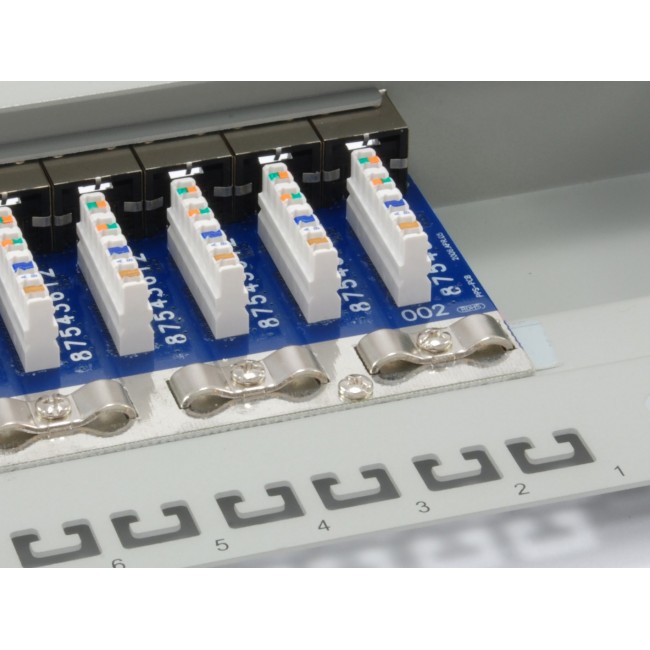 Equip 16-Port Cat.6 Shielded Patch Panel, Light Grey Equip 16-Port Cat.6 Shielded Patch Panel, Light Grey