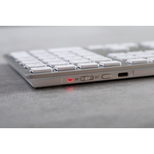 CHERRY KW 9100 SLIM FOR MAC keyboard Universal USB + Bluetooth QWERTZ German Silver