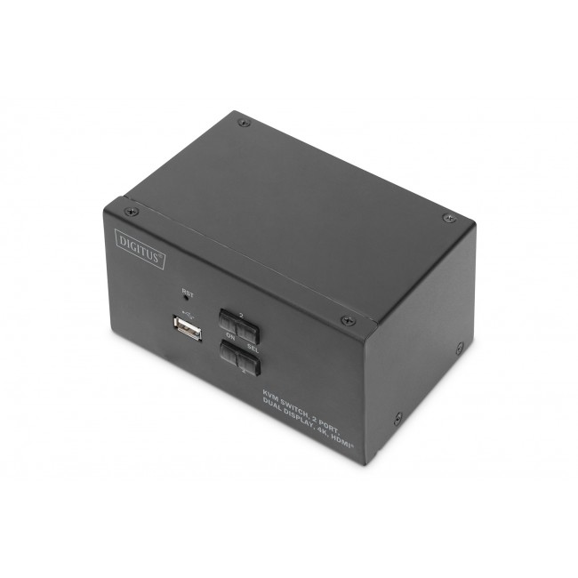 Digitus KVM Switch, 2 Port, Dual Display, 4K, HDMI Digitus KVM Switch, 2 Port, Dual Display, 4K, HDMI