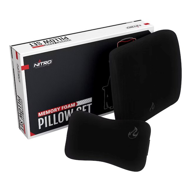 Nitro Concepts Memory Foam Pillow Set Black/Black - foam cushion set