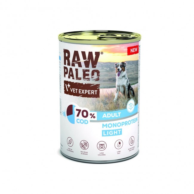 VETEXPERT Raw Paleo Cod Light Monoprotein - wet dog food - 400g VETEXPERT Raw Paleo Cod Light Monoprotein - wet dog food - 400g