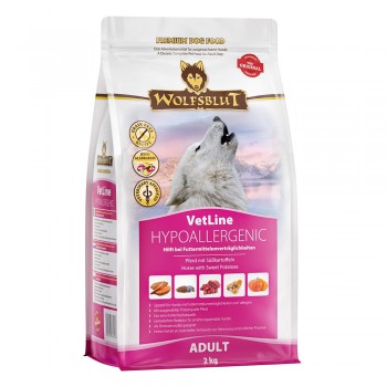WOLFSBLUT VetLine Hypoallergenic Horse with sweet potatoes - dry dog food - 2kg