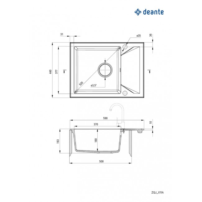 1-bowl granite sink with drainer