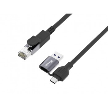 Equip 2 in 1 USB-C + A to RJ45 Gigabit Ethernet Cable, 5.0m