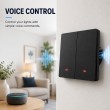 Qoltec 52708 Smart 2-Gang Light Switch | Wi-Fi | Timer | Tuya | Smart life | Black
