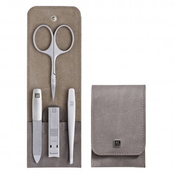 Zwilling Twinox Manicure Set Taupe, Leather Case, 4 Pieces - Taupe
