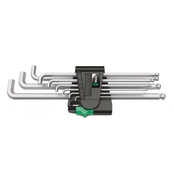 Wera 950/9 Hex-Plus 4 L-key set, metric, chrome-plated
