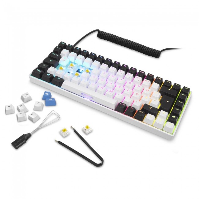 Sharkoon SKILLER SGK50 S3 keyboard Gaming USB QWERTZ German White Sharkoon SKILLER SGK50 S3 keyboard Gaming USB QWERTZ German White