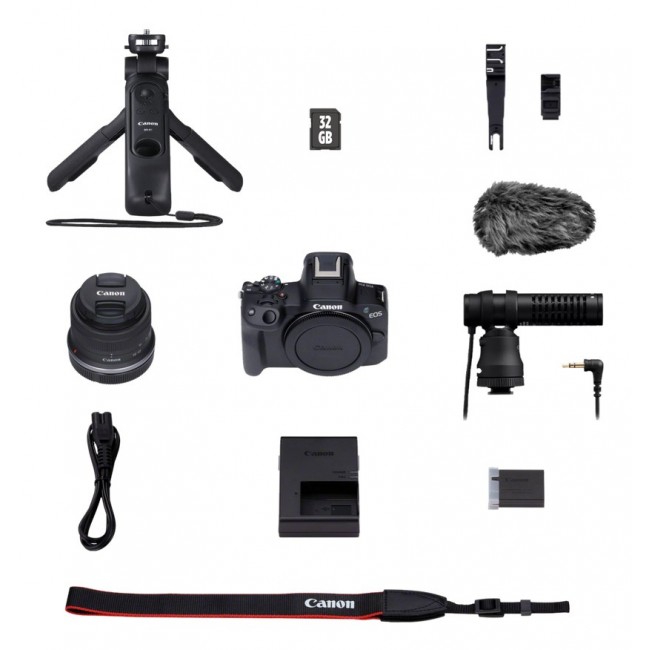 Canon EOS R50, Black + RF-S 18-45mm F4.5-6.3 IS STM Kit