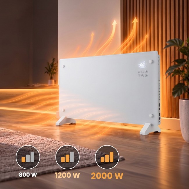 Extralink SMART GLASS PANEL HEATER, WHITE, 2000W, WIFI, LPL-23A-WH