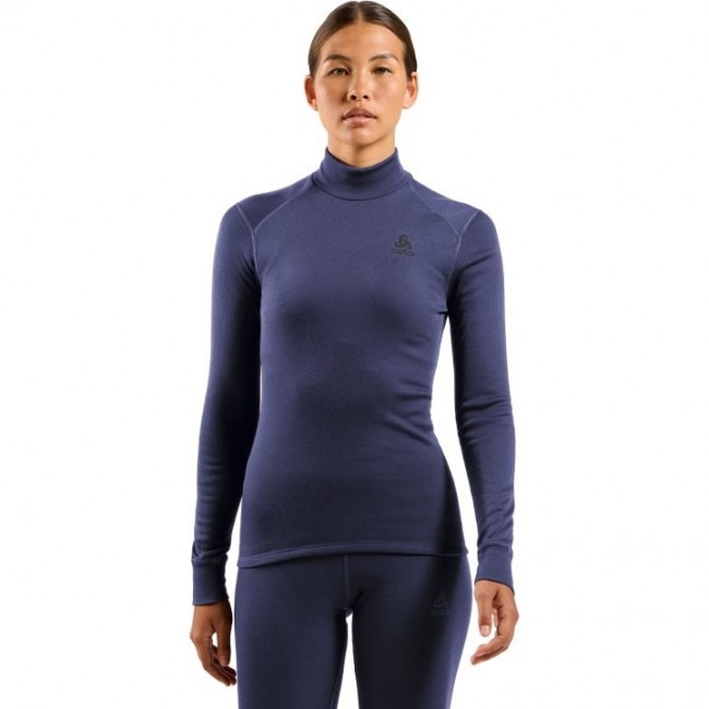 Odlo BL TOP turtle neck l/s ACTIVE WARM long-sleeved thermal underwear, size S, blue Odlo BL TOP turtle neck l/s ACTIVE WARM long-sleeved thermal underwear, size S, blue