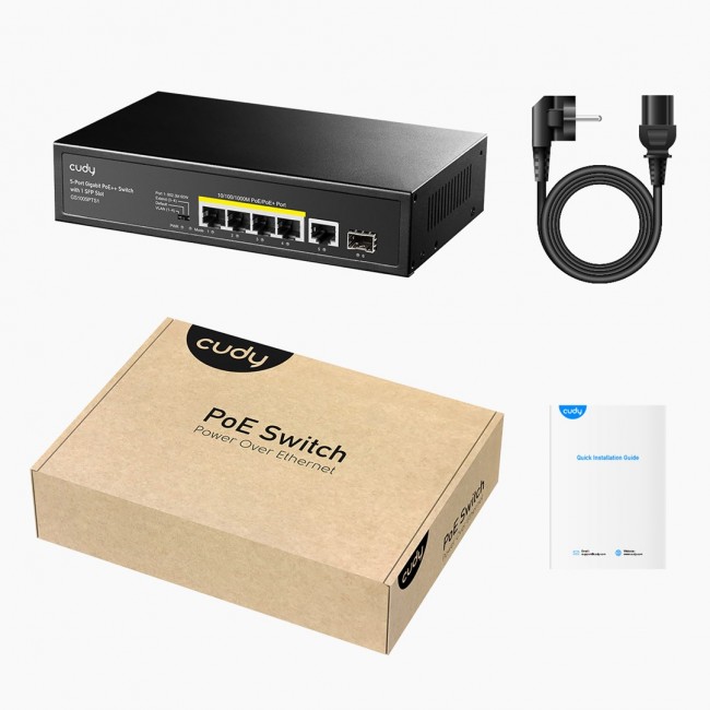 Cudy GS1005PTS1 network switch Gigabit Ethernet (10/100/1000) Power over Ethernet (PoE) Black Cudy GS1005PTS1 network switch Gigabit Ethernet (10/100/1000) Power over Ethernet (PoE) Black